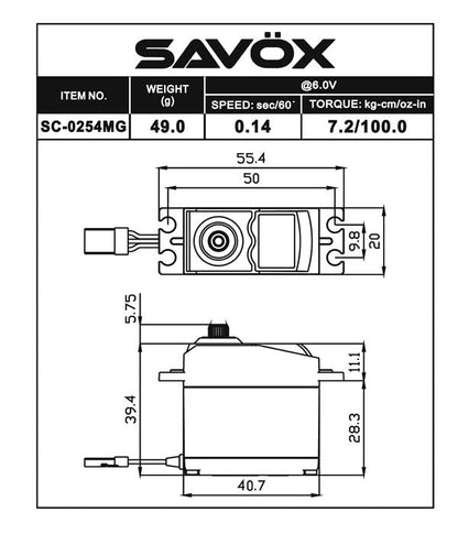 Standard Digital Servo 0.14sec / 100oz @ 6V