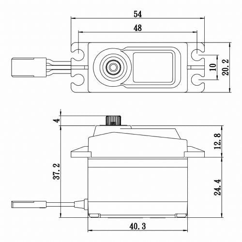 Standard Size Coreless Digital Servo .08/166 @ 6V