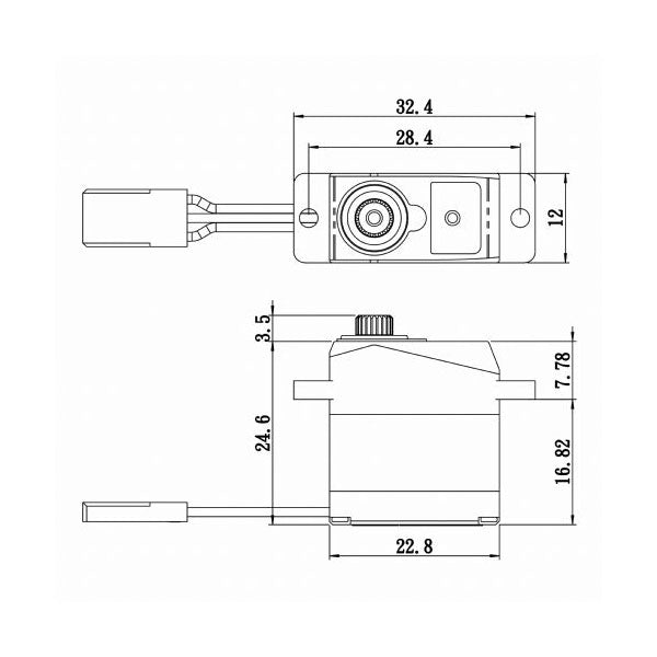 Super Torque Metal Gear Micro Servo w/Soft Start,0.06/16.7@6