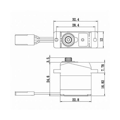 Super Torque Metal Gear Micro Servo w/Soft Start,0.06/16.7@6