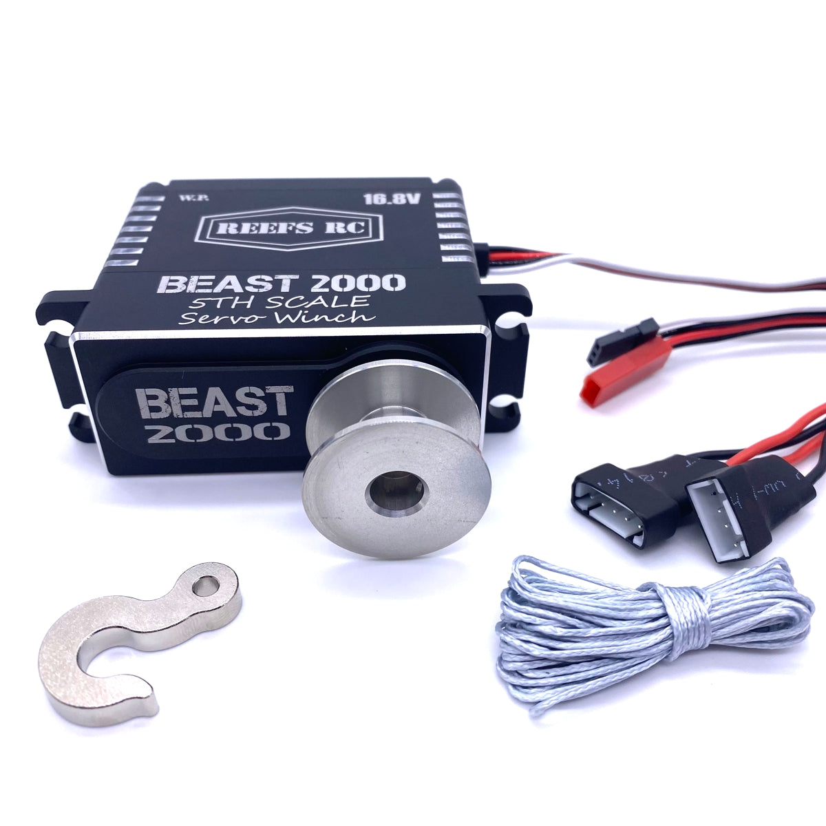 Beast 2000 1/5th Scale Servo Winch w/Spool, Hook & Syn Line