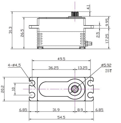 299LP Special Edition Purple High Profile Brushless Servo