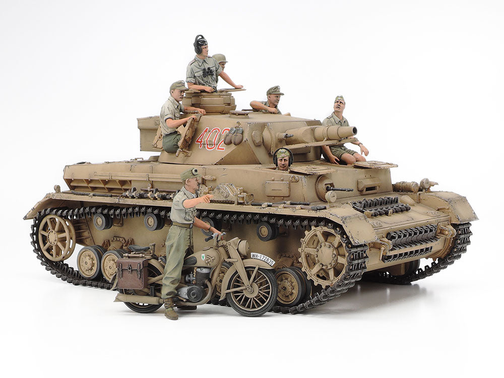 1/35 German Tank Panzer IV Ausf.F & Motorcycle Model Set