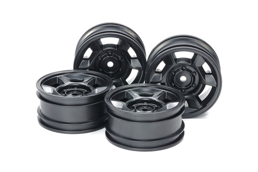 CC-02 6-Spoke Wheels (26mm Width, Offset +4) Black 4pcs