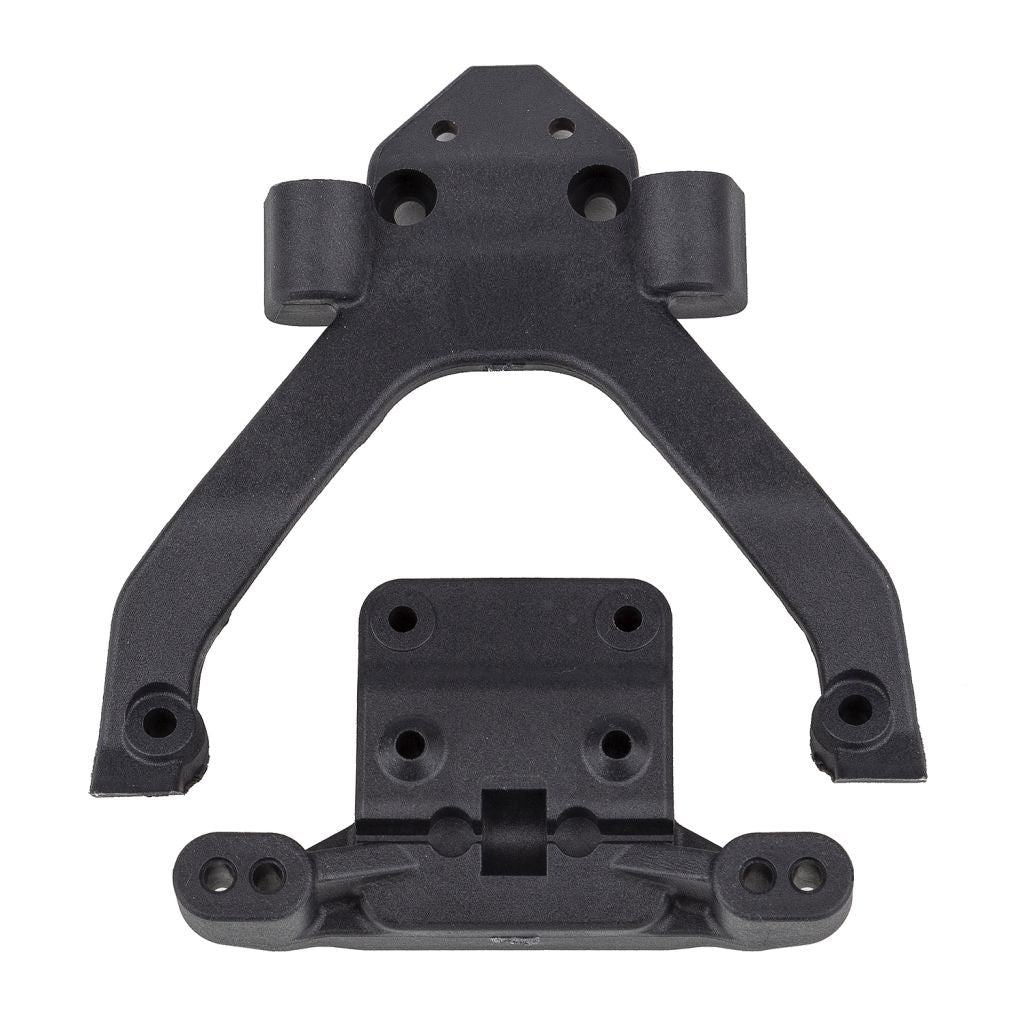 RC10B6.4 FT Front Top Plate and Ballstud Mount, Angled