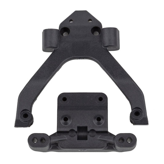 RC10B6.4 FT Front Top Plate and Ballstud Mount, Angled