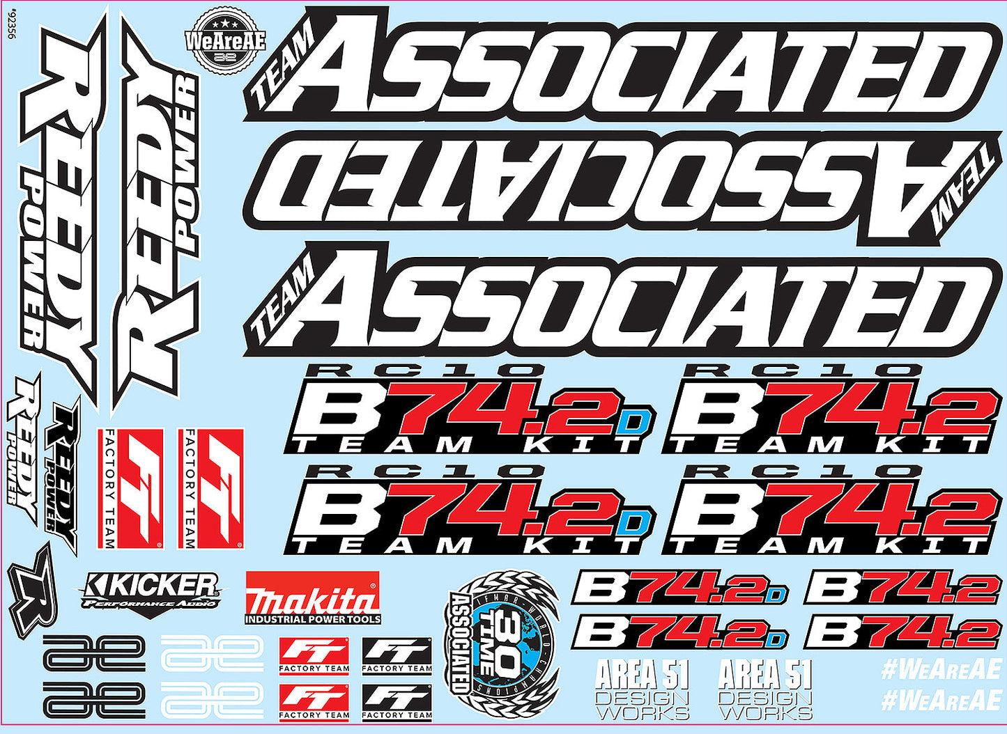 RC10B74.2 Decal Sheet