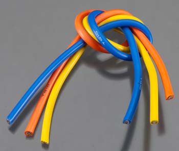 10 Gauge Super Flexible Wire - 1' ea. Blue, Yellow, Orange