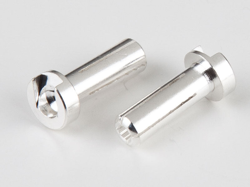 4mm Male Bullets Low Profile (pr.) Silver 14mm