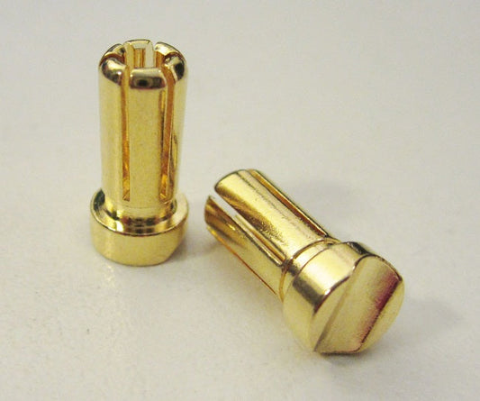 5mm Male Short Light Bullets (pr.) Gold 13mm