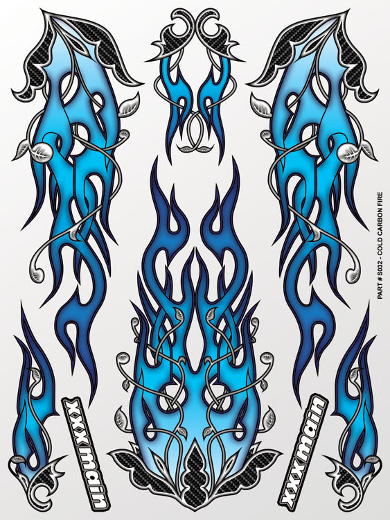 Cold Carbon Fire Sticker Sheet