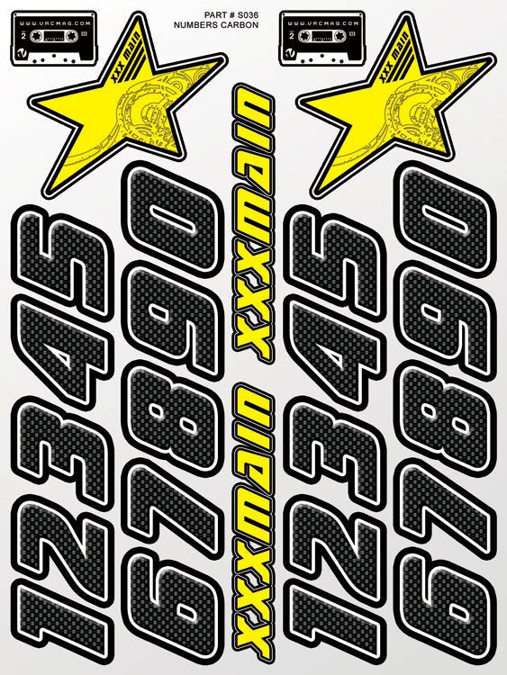 Numbers Carbon Sticker Sheet