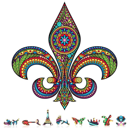 Fleur De Lis Wooden Puzzle, 500 Pcs